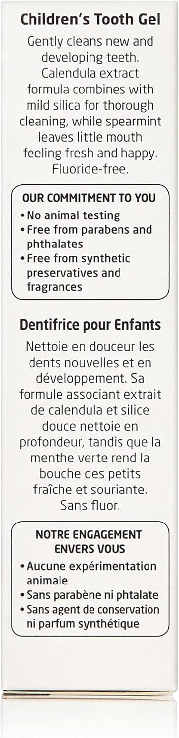 Weleda Oral Care Childrens Tooth Gel, 1.7 Fluid Ounce, Fluoride Free, Spearmint Flavor, Plant Rich Toothpaste with Calendula, Silica and Fennel