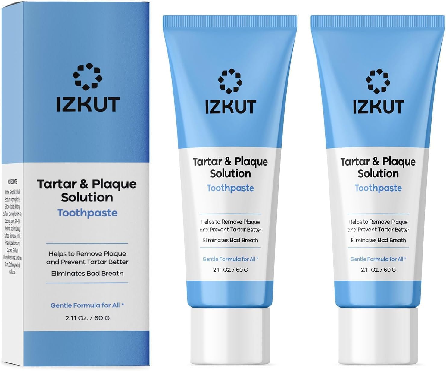 Plaque & Tartar Remover Toothpaste for Teeth: Removes Plaque & Controls Tartar Build-up – Long-Lasting Fresh Breath, Deep Cleansing, Gum-Friendly Formula, Mint, 2 Pack