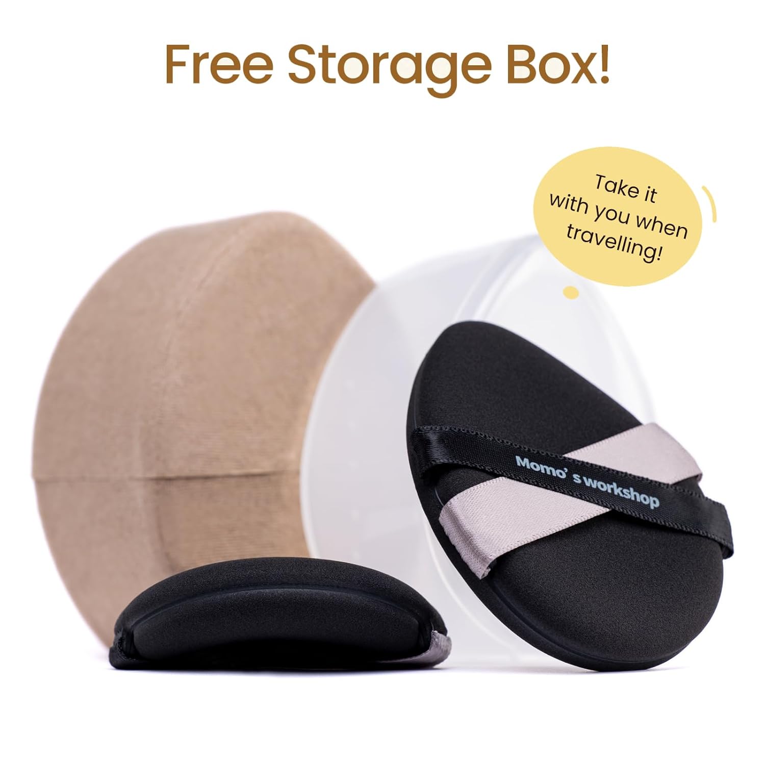 Momo's Workshop Makeup Sponge Puff, Large Beauty Puff for Quick Flawless Makeup, Concealer Puff for Liquid & Cream Foundation 2pcs