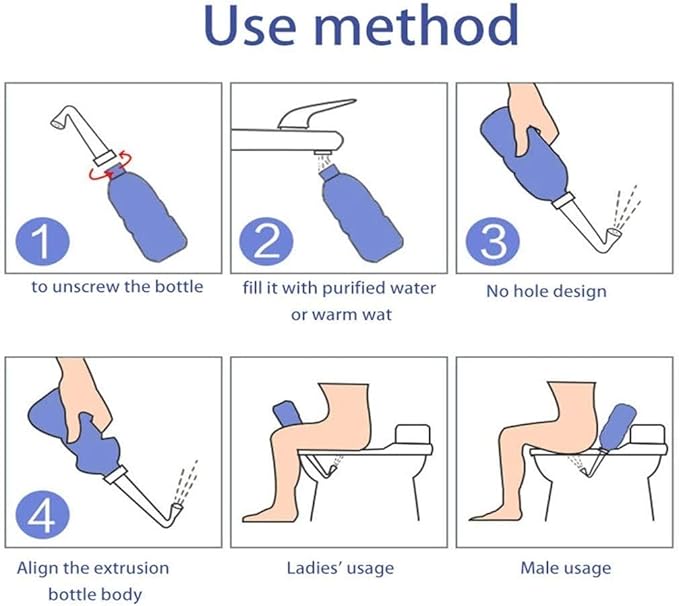 Portable Bidet Bottle for Travel Personal Hygiene Care Manual Bidet (16in)