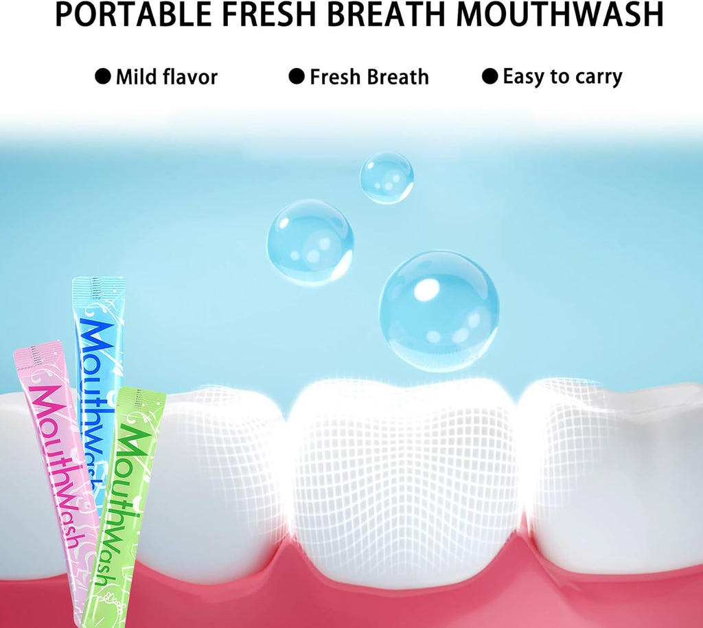 60PCS Travel Size Mouthwash,Portable Mini Mouthwash,Long-Lasting Freshness Travel Mouth Wash for Oral Care A13