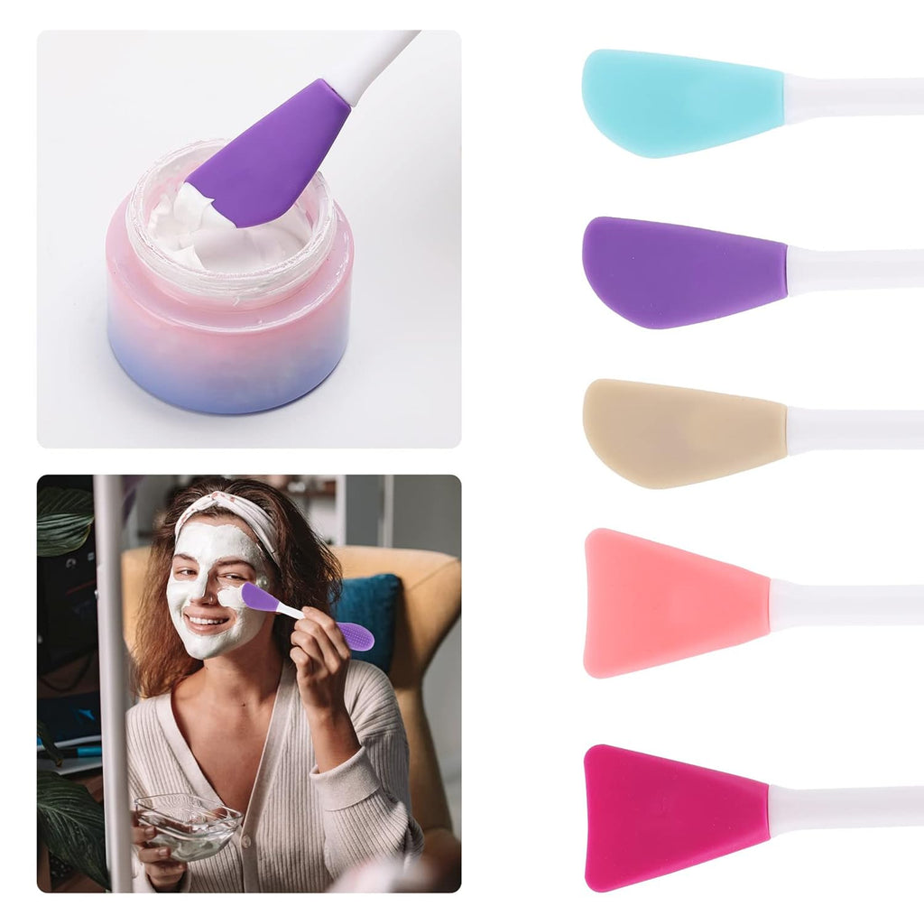 20 Pcs Silicone Face Mask Applicator, 2 in 1 Double-Sided Facial Scrubber Brush Tool, Double-Head Manual Cleansing Brush for Deep Gentle Exfoliating