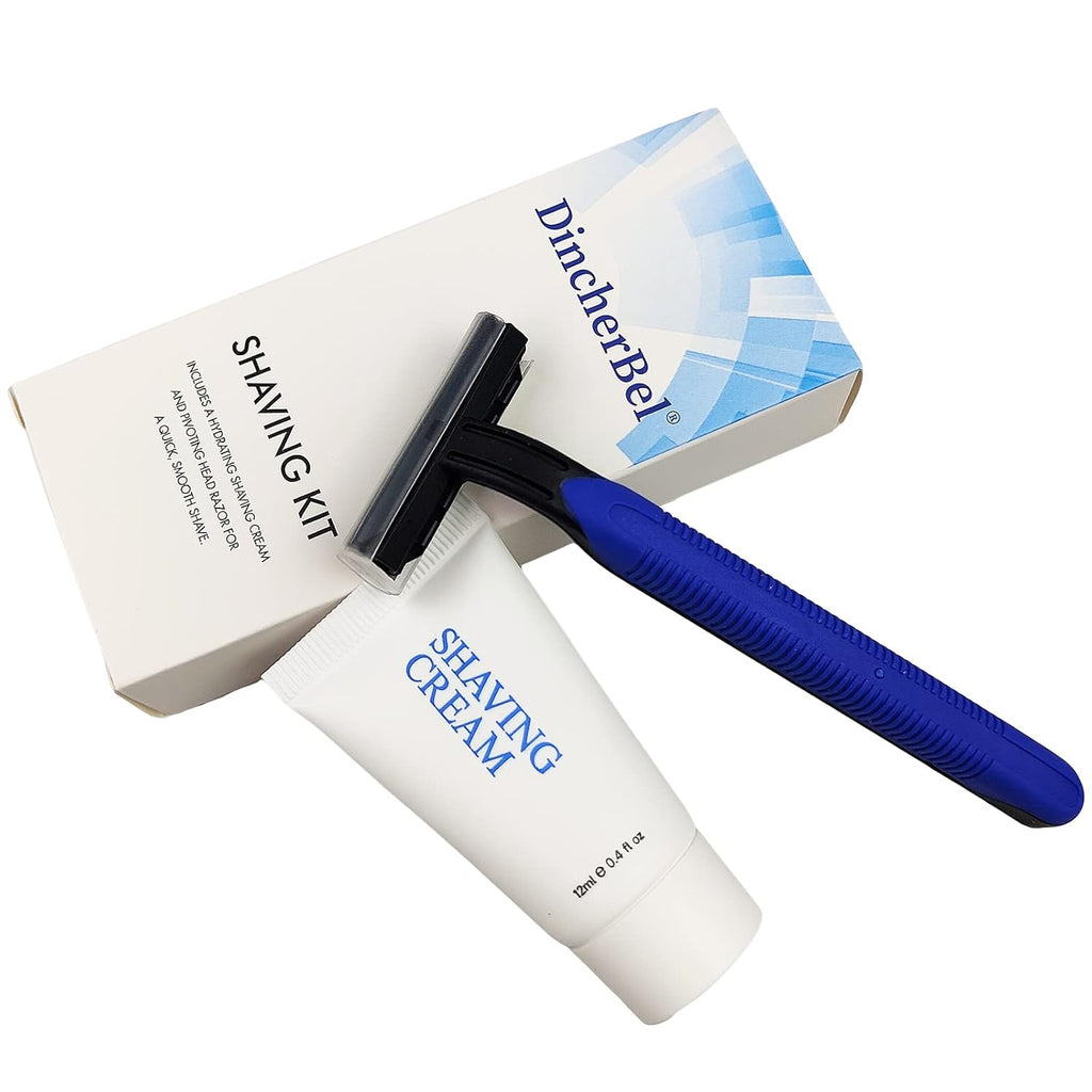 Shave Kit in Bulk, Smooth Shave Disposable Razor and Cream(12g), Individually Wrapped Toiletries Amenities for Hotel, Airbnb, Homeless, Shelter, Camping and Travel (50 Pack)