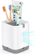Boperzi Toothbrush Holders for Bathrooms, Detachable Electric Toothbrush Holder, Kids Toothbrush Holder Drainage, 3 slot Toothbrush and Toothpaste Holder Storage Caddy, Toothbrush Organizer White/Grey
