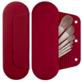 Silicone Makeup Brush Holder Travel Cosmetic Bag：Soft Portable Cosmetic Face Brushes Holder with Upgrade Anti-Fall Out Magnetic Closure, Large Travel Makeup Brush Case - Red