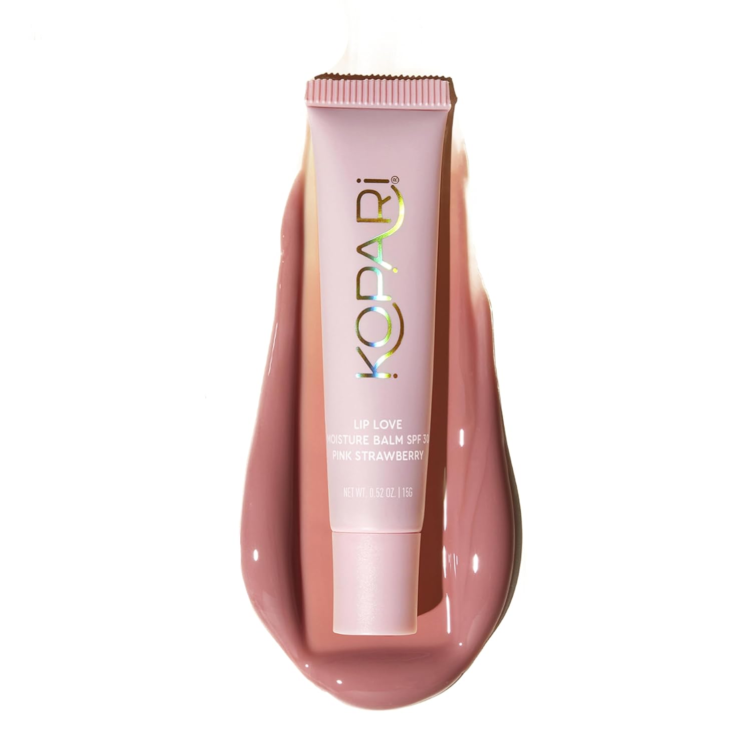 Kopari Lip Love Moisture Balm in Pink Strawberry SPF 30-100% Mineral Zinc Oxide Lip Sunscreen, Ceramide Hydrating Tinted Lip Balm, Clean Vegan & Reef-Friendly, 0.35 oz