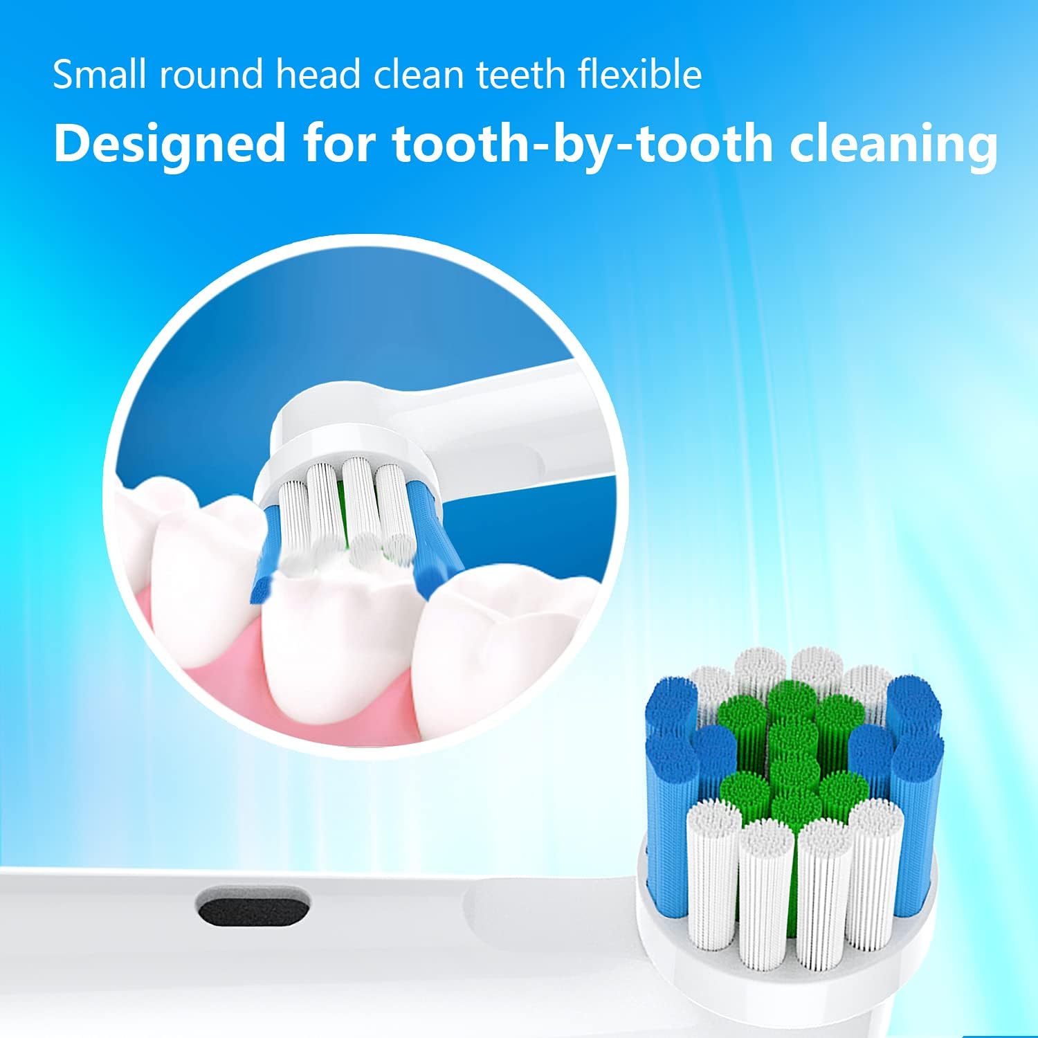 Replacement Toothbrush Heads Compatible with Oral B Electric Toothbrushes, 8 Count, Small Round Head for Pro Series, Refills for Braun Model 3756 3757 3744 3765 4729 4731