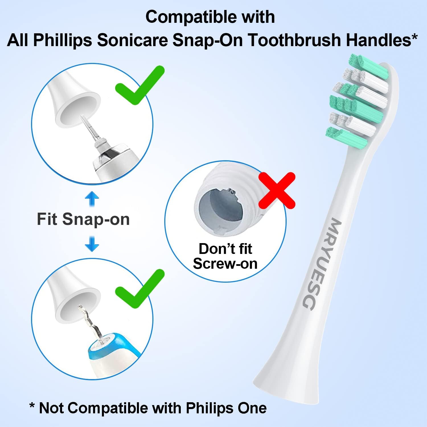 MRYUESG Toothbrush Replacement Heads Compatible with Philips Sonicare, 10 Pack, MRYUESG Electric Brush Head for Phillips Plaque Control