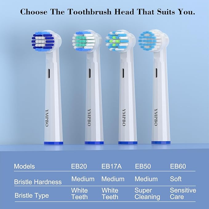 Replacement Heads Compatible with Oral B Braun Electric Toothbrush, 10 Pack Toothbrush Head Refill, EB17A