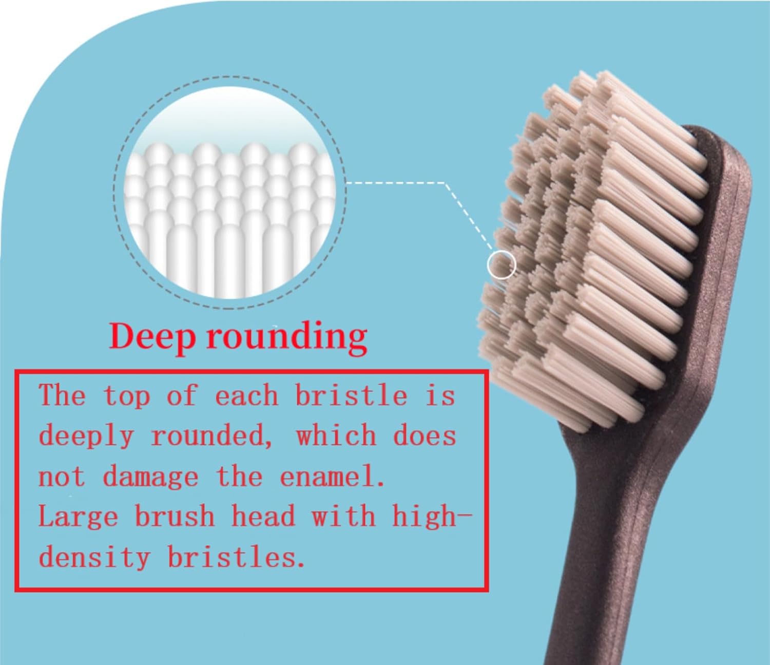 Adult Manual Hard-bristled Toothbrush with Cover, Wide Head Medium Size,for Cleaning Smoke Stain, Tartar, Coffee Stain, Tea Stain.【Hard Bristle Brown toothbrushes, 5 Count (Pack of 1)】