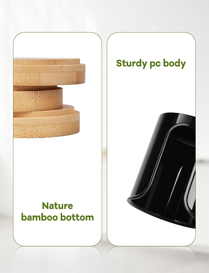 Bathroom Cup Holder - Small Cup Dispenser for Dixie 3 oz Bathroom Cups, 3 4 Ounce Mouthwash Cup Dispenser - PC/Bamboo, Black, Pack of 2