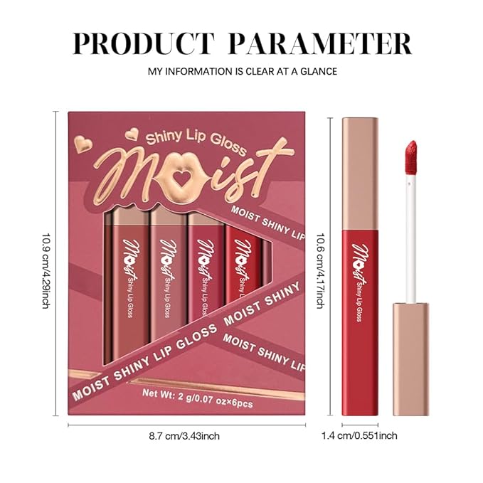 Lip Stain Hydrating High Shine – Lightweight Non-Sticky Glossy Lip Tint, Mirror Shine Moisturizing Lip Makeup for Plump & Full Lips, Long-Lasting Rich Color Lip Glaze, Soft Smooth Lip Gloss 7# to 12#