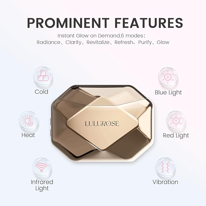 LULUROSE Facial Massager with Cold Heat Light Vibrating for Face,5-in-1 Facial Device with LED Display for Skin Care Wrinkles at Home Traveling 1500mAh