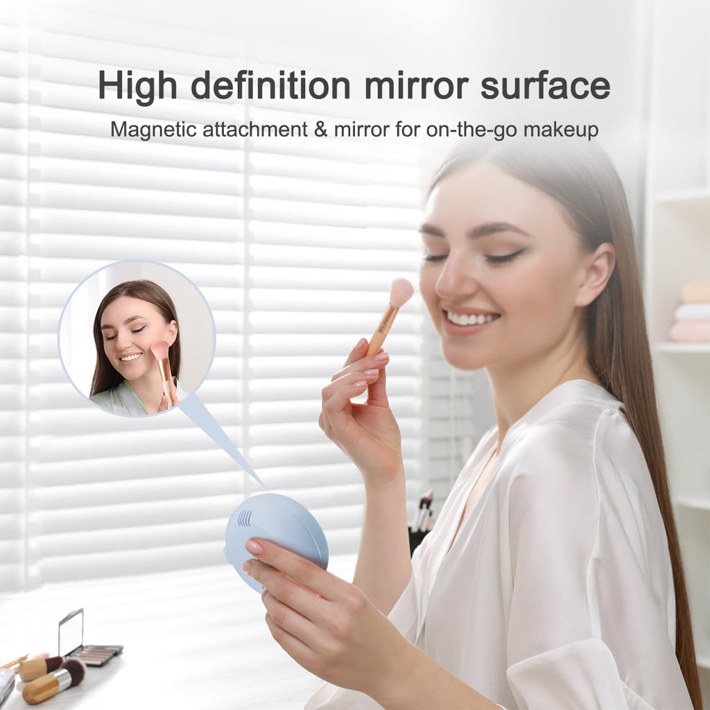 Toothbrush Holder, Toothbrush Cleaner Case, Portable USB Charging Toothbrush Cover with U V-C Light, Travel Toothbrush Holder (Blue-Mirror)