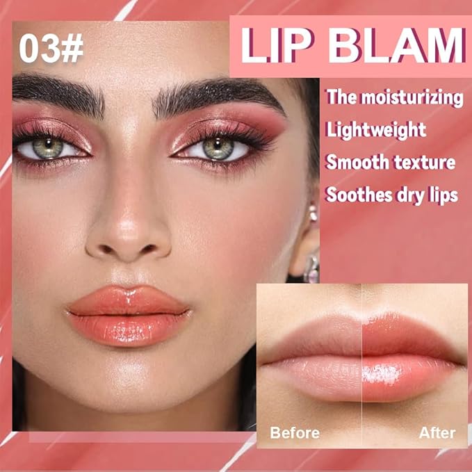 Light Gloss Tinted Buttery Lip Balm – Hydrating Lip Care with Nourishing Oils for Women’s Dry Lips, Natural Tint & Soft Gloss, Lip Plumper Moisture & Light Lip Stain Finish, Vegan #03 Strawberry Cake