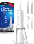 Water Flosser, 300ML Portable Cordless Water Dental Flossers for Teeth Deep Cleaning, IPX7 Waterproof Rechargeable Electric Oral Irrigator Teeth Pick for Travel Home Use and Braces Care (White)