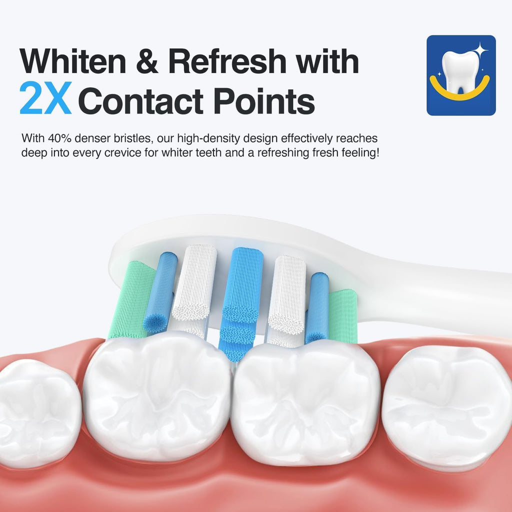 Electric Toothbrush Heads for Philips Sonicare Replacement Heads C1,C2,Replacement Brush Head Compatible with Phillips Sonicare Electric Toothbrushes, for Philips Sonic Care Brush,8 Pcs,4W+4B