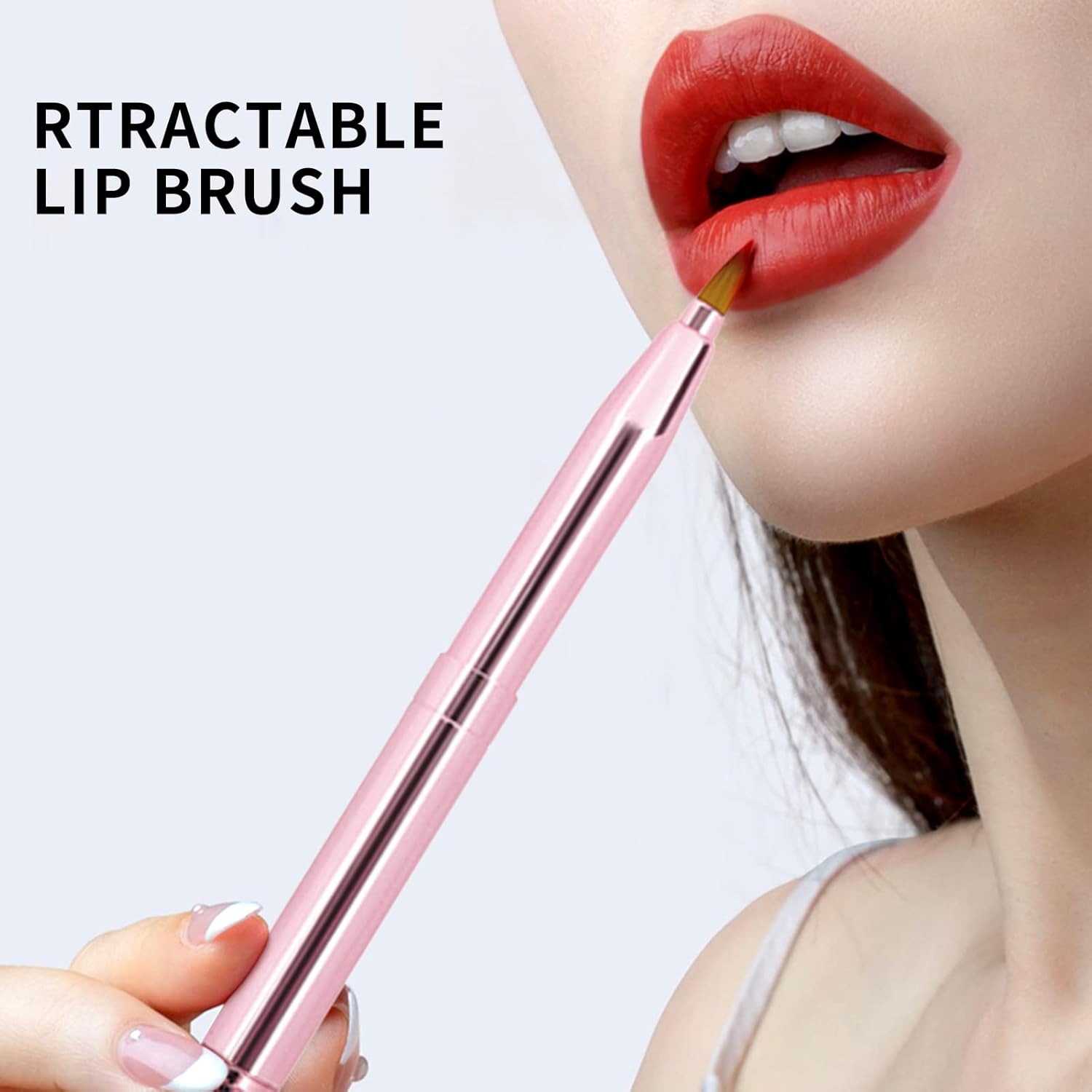 Unaone [2 Pack] Lip Brush for Lipstick, Retractable Lip Brushes, Dual-ended Makeup Brush for Lipstick Lip Gloss, Include Lid