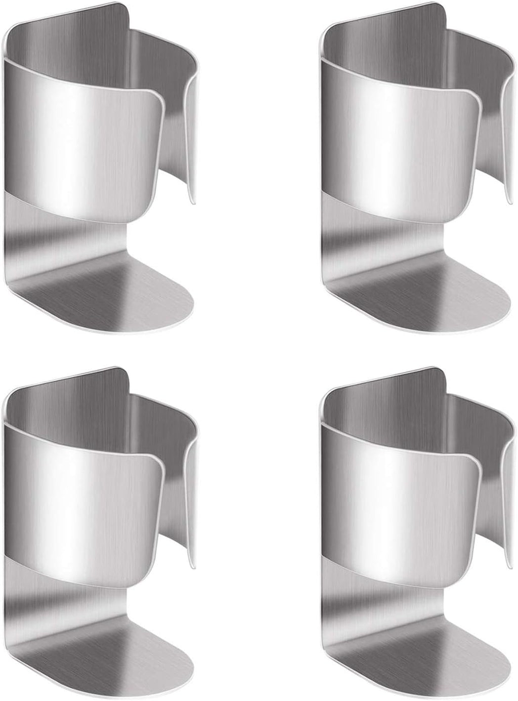 Electric Toothbrush Holder, 304 Stainless Steel Wall Mounted Self Adhesive Storage Organizer Stand Rack for Electric Toothbrush, Toothpaste, Facial Cleanser (Silver 4 Pack)