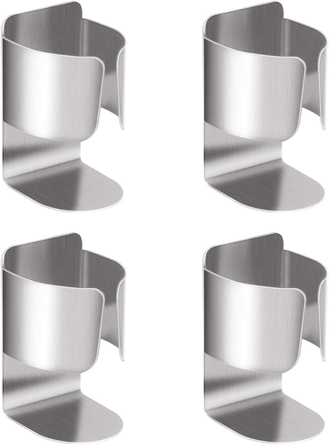 Electric Toothbrush Holder, 304 Stainless Steel Wall Mounted Self Adhesive Storage Organizer Stand Rack for Electric Toothbrush, Toothpaste, Facial Cleanser (Silver 4 Pack)