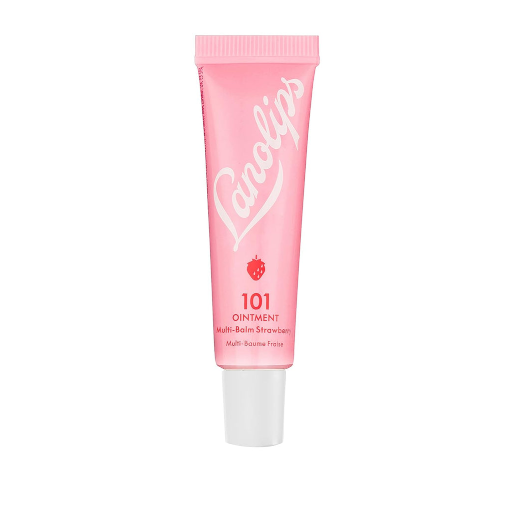 Lanolips 101 Ointment - Lanolin Lip Balm for Smooth, Hydrated & Healthy Lips - Multipurpose Lip Ointment with Lanolin Oil for Dry Lips, Cuticles & More - Strawberry (0.52 oz)