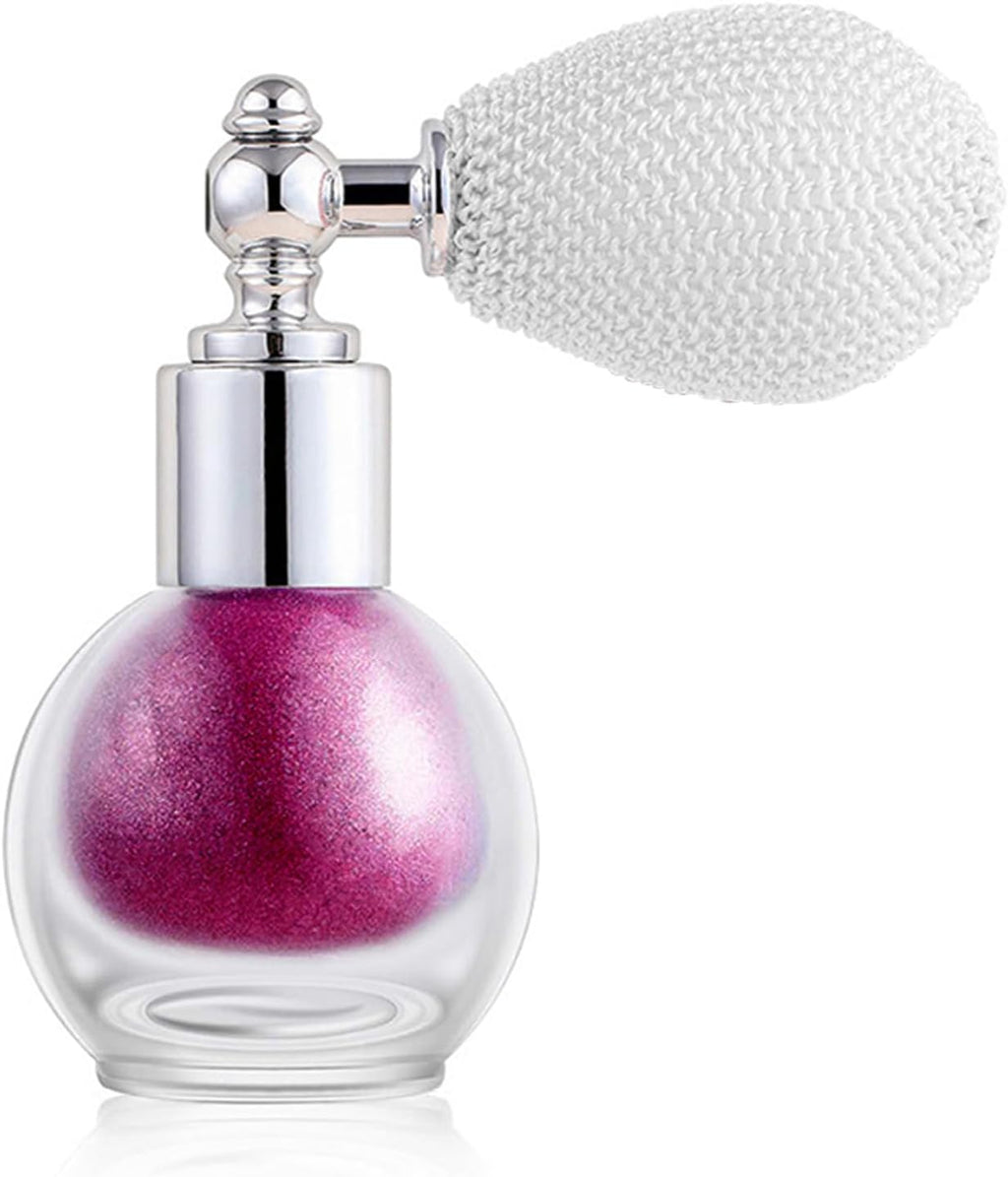 Rose Pink Glitter Spray for Face and Body, Rich Color Loose Shimmer Powder Long Lasting Sparkly Spray High Gloss Makeup for Women Rave Festival Prom Stage Wedding Party, #12