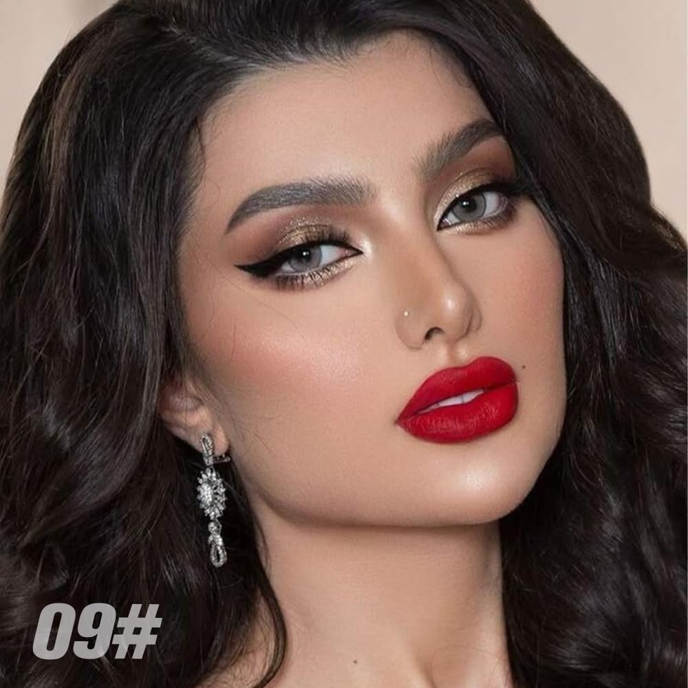 Kaely 3Pcs Ruby Red Dusty Pink Warm Pink Longwear Liquid Lip Liner Waterproof, 24 Hour Long Lasting Lip Liner Stain Marker Pen, 2-in-1 Matte Semi Permanent Lipliner & Lipstick, 09+10+13