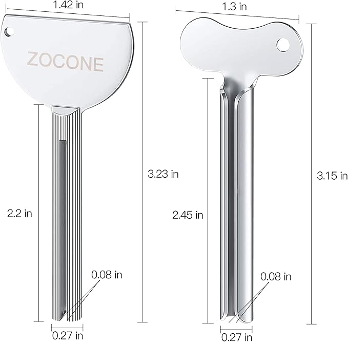 ZOCONE Toothpaste Squeezer, 12pcs Metal Tube Squeezer Key Stainless Steel Toothpaste Roller Tube Wringer for Paint, Cream, Cosmetic and Hair Dye(D)