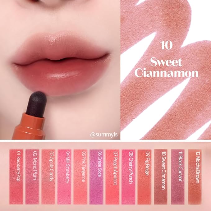 ETUDE Dear Darling Marker Tint #10 Sweet Cinnamon | Hydrating & Long Lasting Lip Stain | High Pigmented Lip Maker with Easy Drawing Tip | Korean Daily Lip Tint, Korean Makeup, Kbeauty