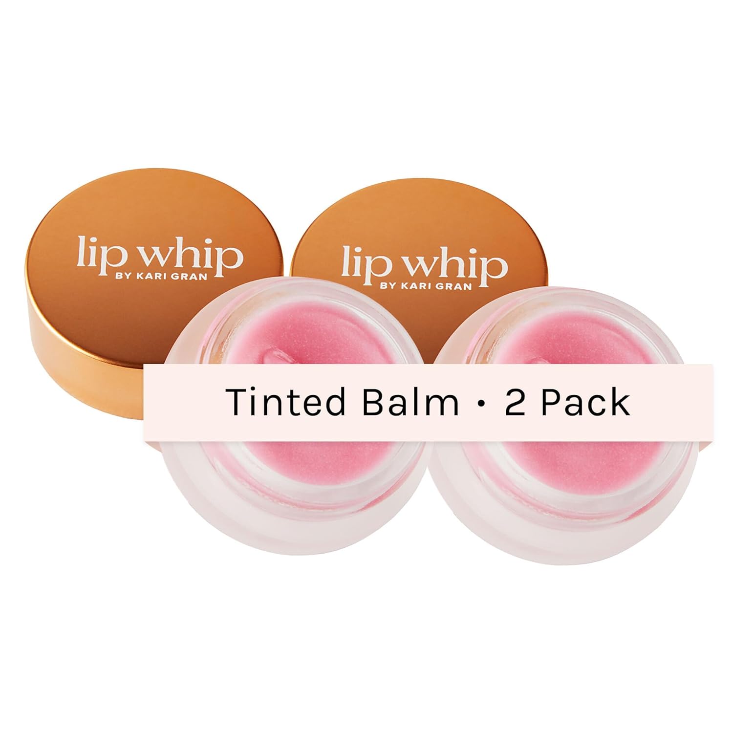 Kari Gran Lip Whip | Moisturizing Lip Balm with Organic Oils | Rich Buttery Texture, Hydrates & Protects | Non-GMO, Organic Ingredients, Made in USA | 2-Pack (Tinted Peppermint)