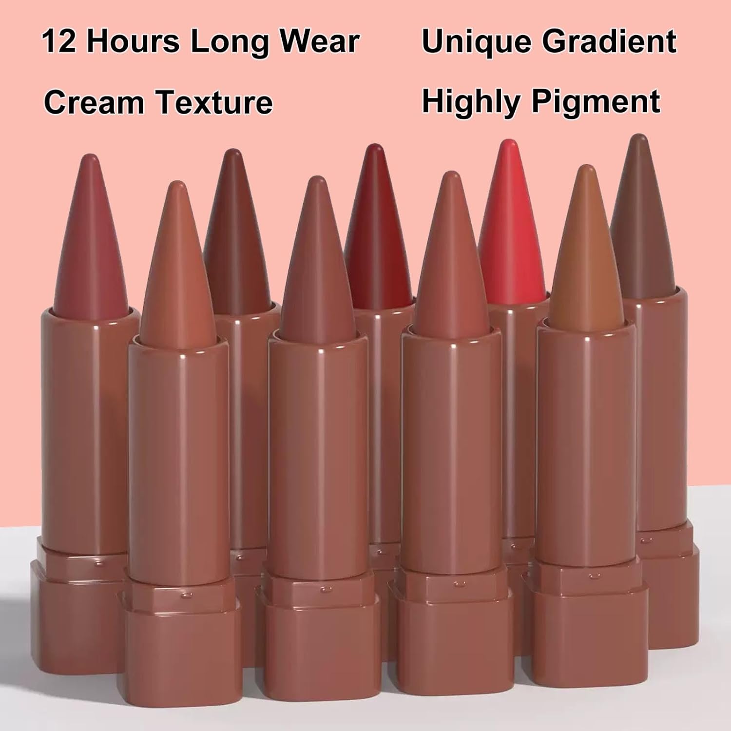2-in-1 Gradient Red Lip Liner & Lipstick, Waterproof Long Lasting Matte Dark Red Lip Liner Pencil, Makeup Smudge proof lip liner with Cone Tip (07#-Vivid Auburn)