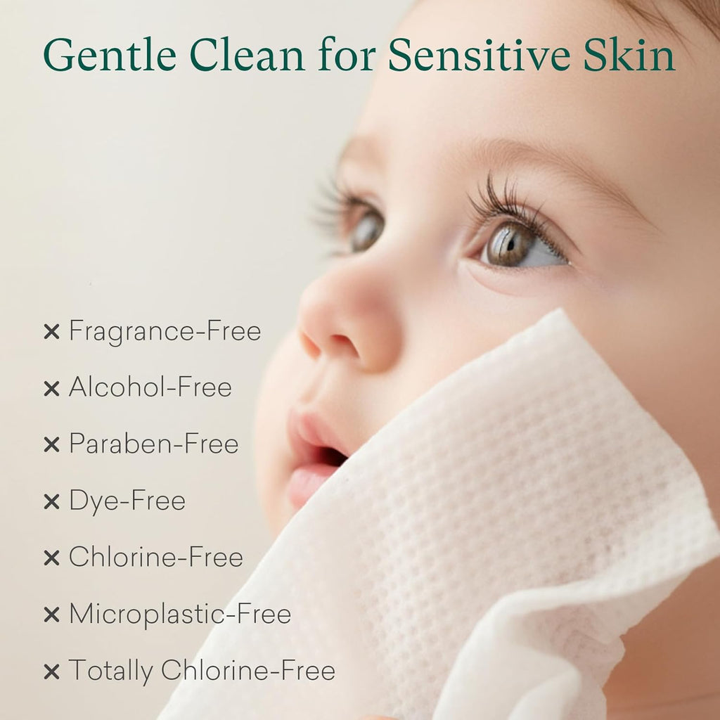 PurComfy Baby Wipes Unscented, 6 Flip-Top Packs + 6 Travel Pack 99.9% Water Wipes with Plant Based, Hypoallergenic for Sensitive Newborn Skin, Total 408 Count Wet Wipes