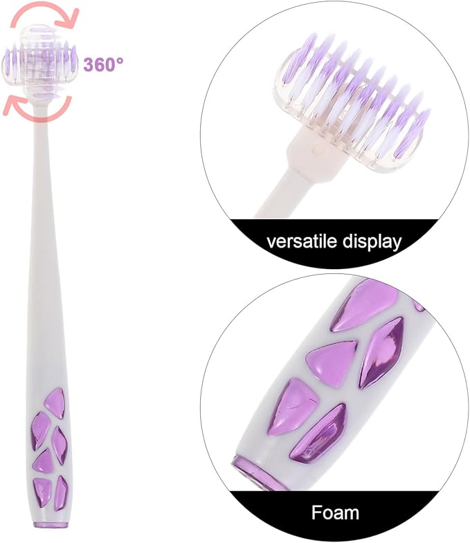 4pcs Shaped Toothbrush Soft Luxury Bristles with Rotating Head for Deep Cleaning Gentle Sensitive Gums Family Pack for Daily Oral Care