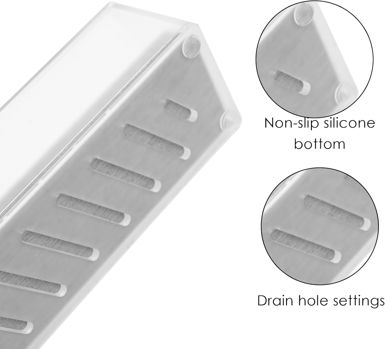 Acrylic Electric Toothbrush Holder with Diatomite Drying Stone, Bathroom Drawer Organizer with Drainage Hole for Tooth Brush, Compatible with Philips, Oral-B (Frosted)