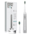 Voom Sonic Pro 5 Series Rechargeable Electronic Toothbrush, Dentist Recommended, Advanced Oral Care, 2 Minute Timer with Quadrant Pacing, 5 Adjustable Speeds, Soft Dupont Nylon Bristles, Silver
