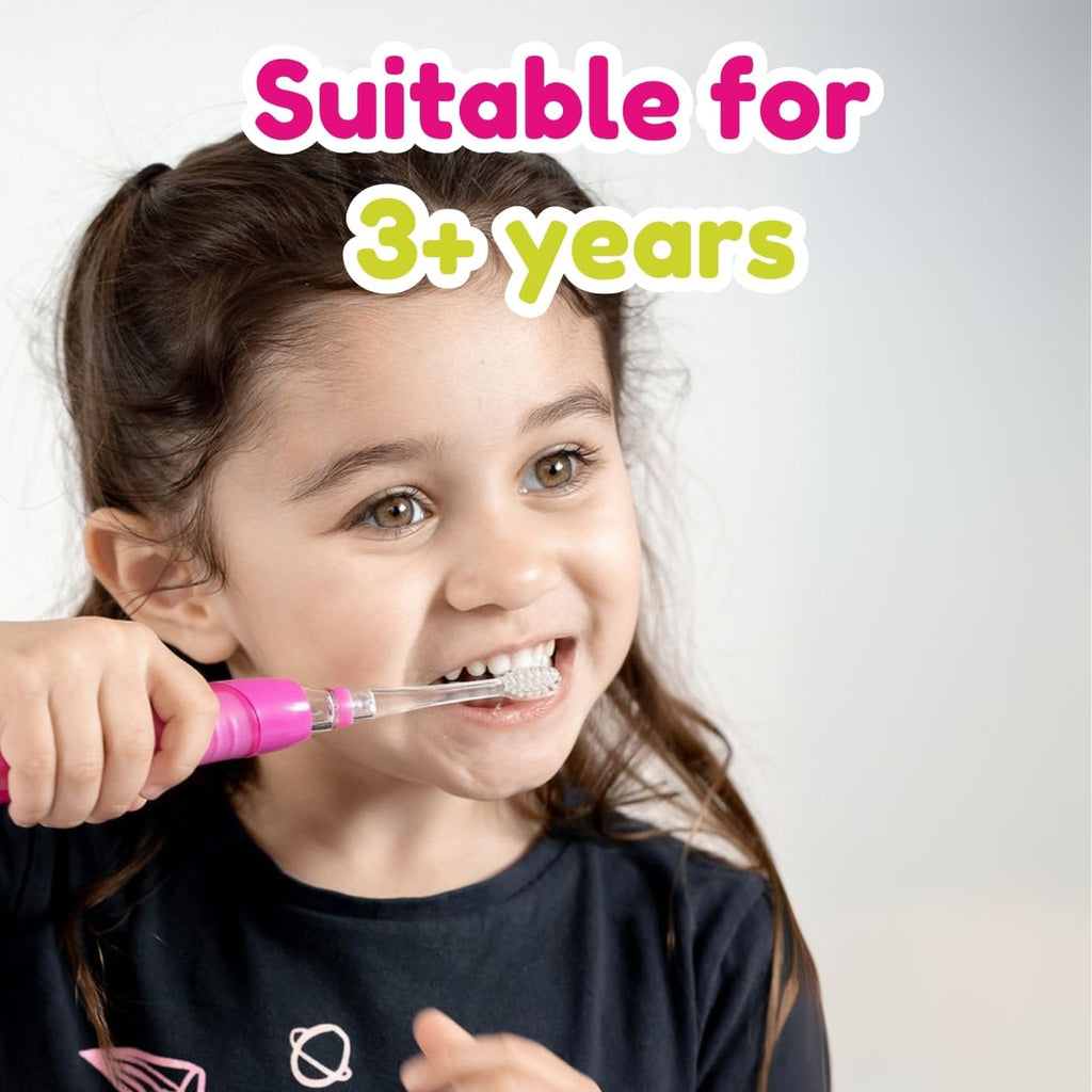 Brush-Baby - Kids Replacement Brush Heads for KidzSonic Electric Toothbrushes, 3+ Years - DeepClean Replaceable Toothbrush Heads with LED - Pack of 4