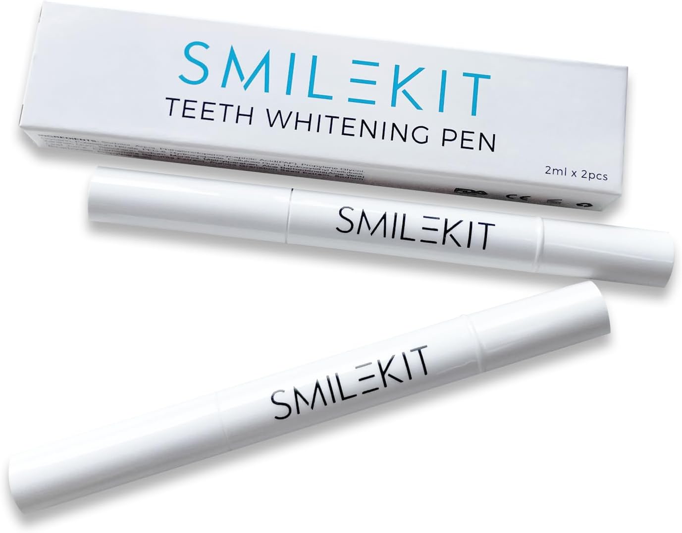 Portable Teeth Whitening Pen (2 Count) - Easily Removes Stains, Effective, Painless, Non-Irritating, and Travel-Friendly.