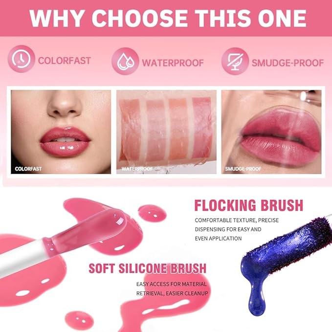 Dual-Ended Peel Off Lip Liner & Gloss Stain in Rose Pink – Tattoo-Like Peel Off Lip Stain Liner + Hydrating High Shine Lip Gloss, Long-Lasting Waterproof Smudge-Proof Duo for Plump Natural Pink Lips 1