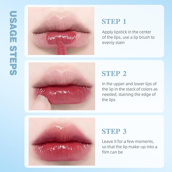 LIP VB Hydrating Gloss Stain – Lip Tint Gloss with 12HR Hydration Long-Lasting Moisture & Shine, Smooth Lip Stain with Glossy Finish, Non-Sticky, Rich Color for All Skin Tones (07# Peachy Nude, 1)