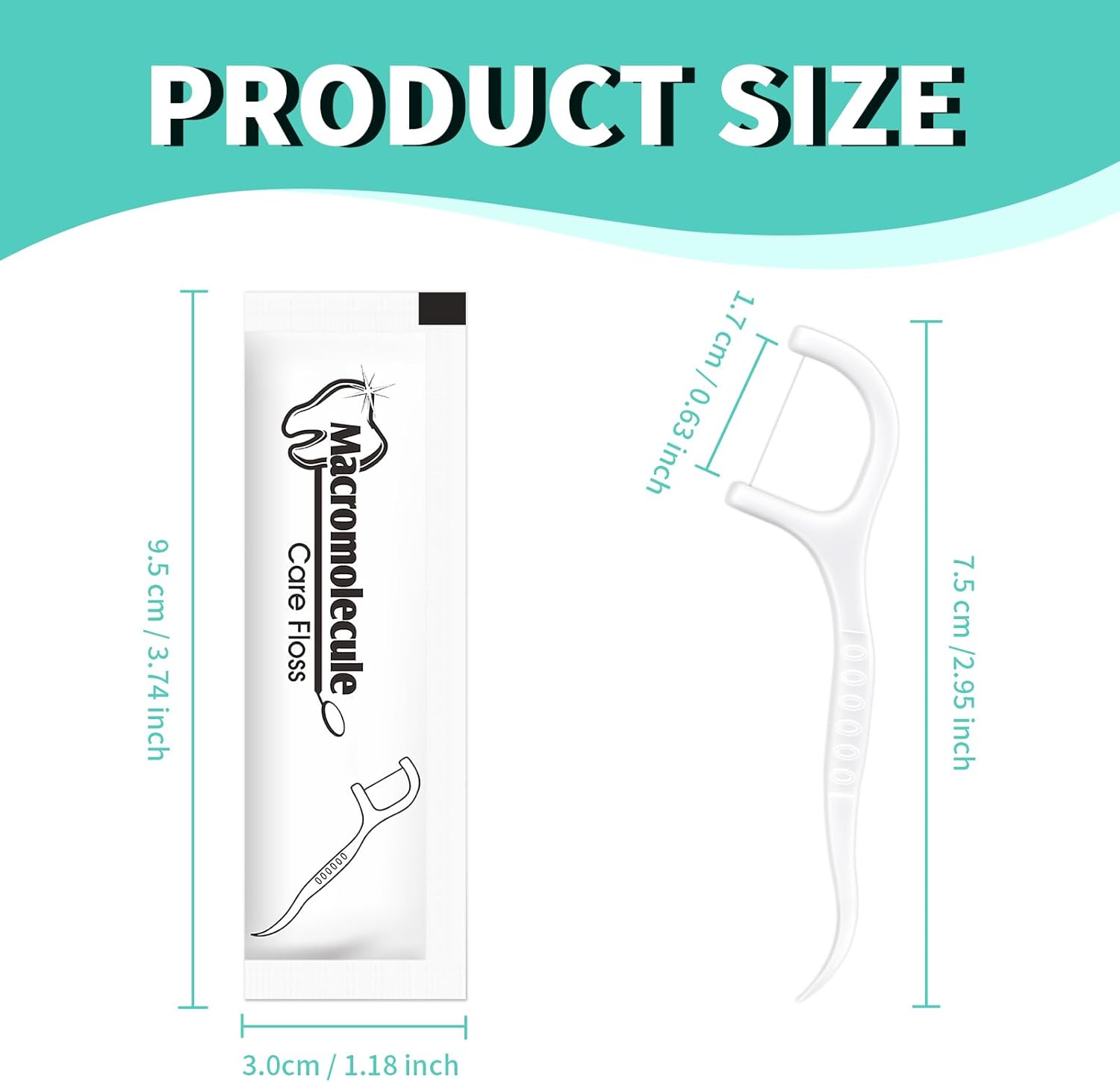 500 Count Floss Picks Individually Wrapped,Portable Flossers for Adults,Suitable for Oral Care in Restaurants, Travel, Hotels and Offices