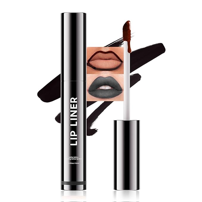 Lip Stain, Lip Gloss Transfer-Resistant Waterproof Smudge-Proof Moisturizing, Lip Tint for Women Gift All-Day Color Hold (Black)