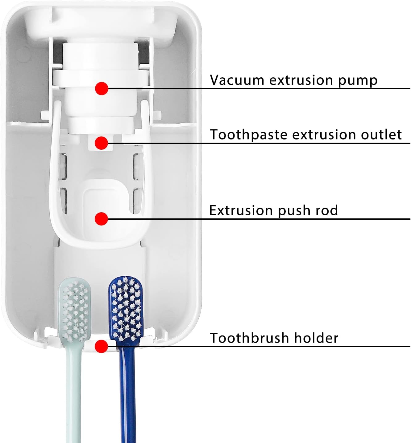 2 Slot Toothbrush Holder and Toothpaste Dispenser Wall Mounted, Automatic Toothpaste Squeezer, 2 in 1 Tooth Brush Toothpaste Organizer for Shower (Blue 2Pack)