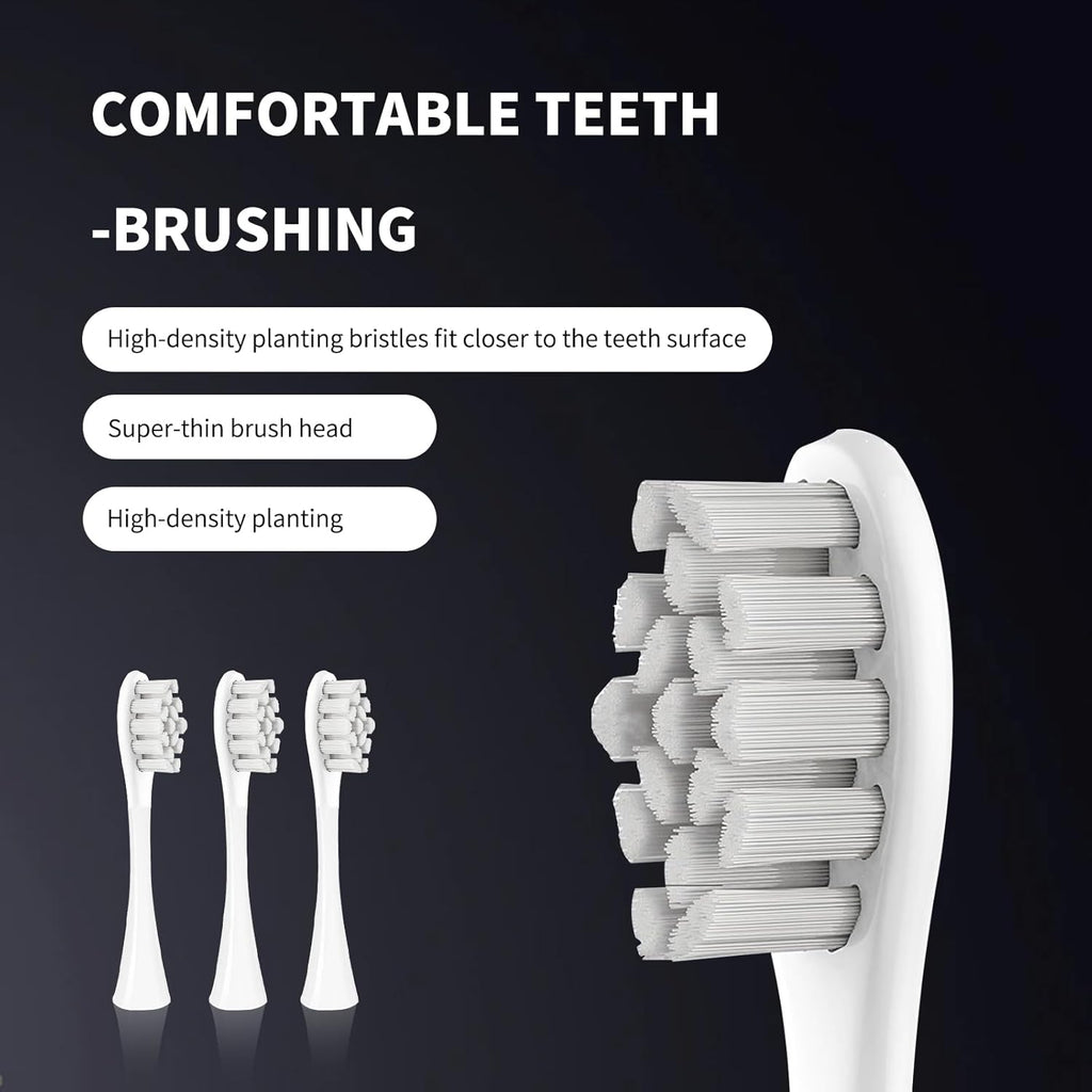 GTHUNDER Electric Rreplacement Toothbrush Heads Suitable for Oclean.with Hygienic Caps,Vacuum-Packed.Fits Adapted for All Oclean Models x pro Elite, X, X Pro,Flow,F1,Air 2-4Pcs(Grey)