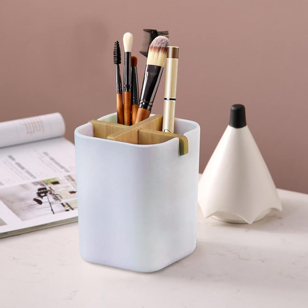 Aoheuo Bamboo-Toothbrush Holders-Multifunctional-Electric Toothbrush-Storage Box-Natural Tough-Toothpaste-Holder Suitable for Bathroom Countertops, Sink, etc.
