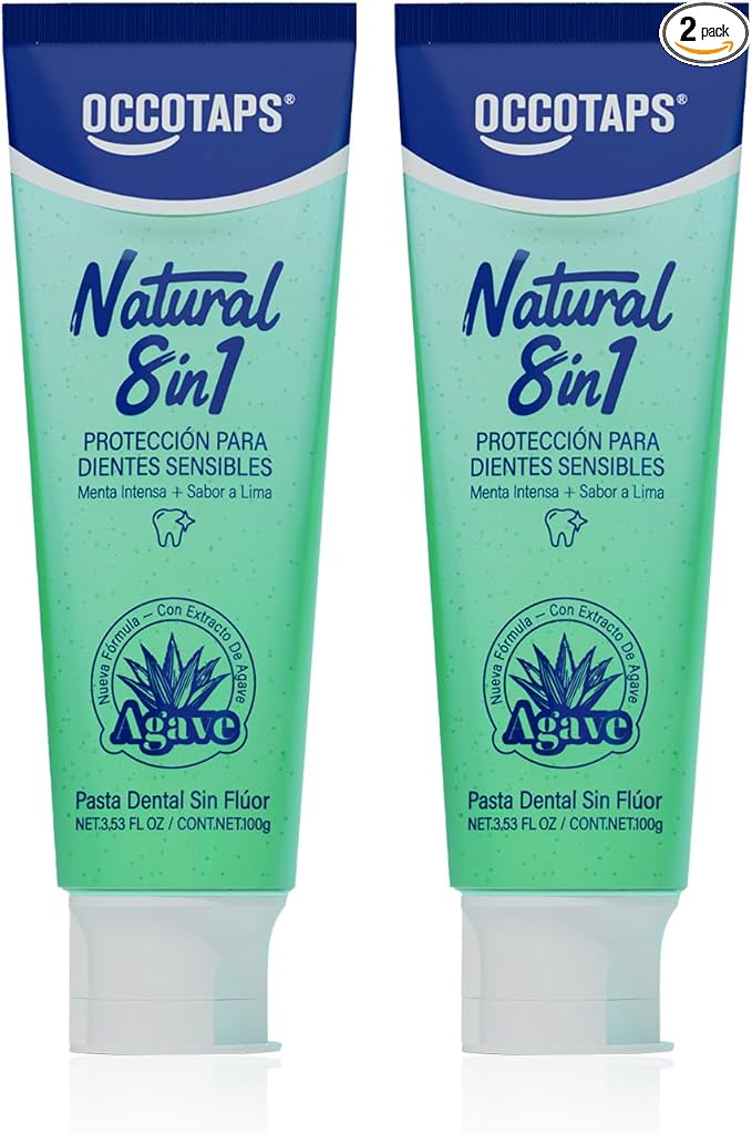 Agave Sensitive Toothpaste, Fluoride-Free Natural Whitening Toothpaste for Sensitive Teeth, Gentle Gum Care, Helps Remove Stains, Fresh Mint Herbal Formula, 2 Pk US Manufactured