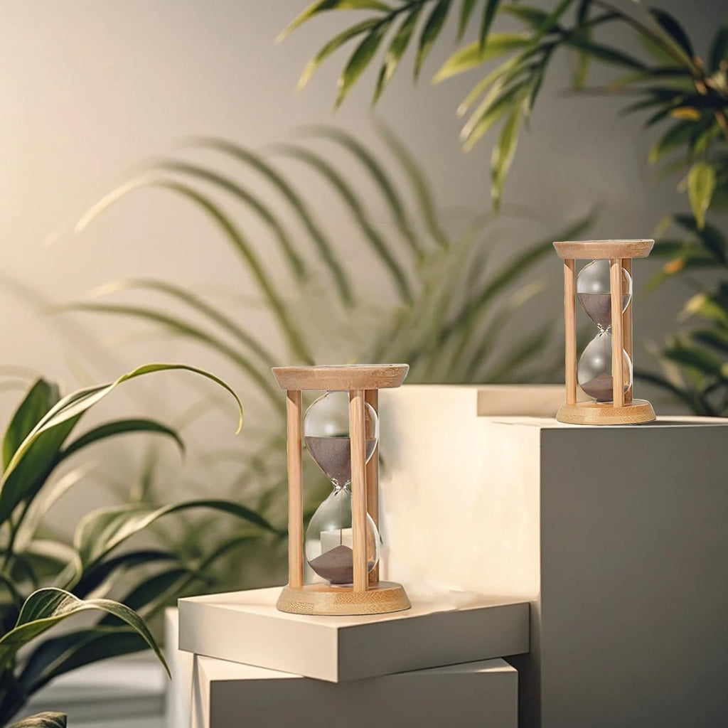 1 Minute Sand Timer,Mini Hourglass 1 Min,Small Wooden Frame Sandglass,Brown Sand Watch for Classroom,Baking,Game,Desk Decor