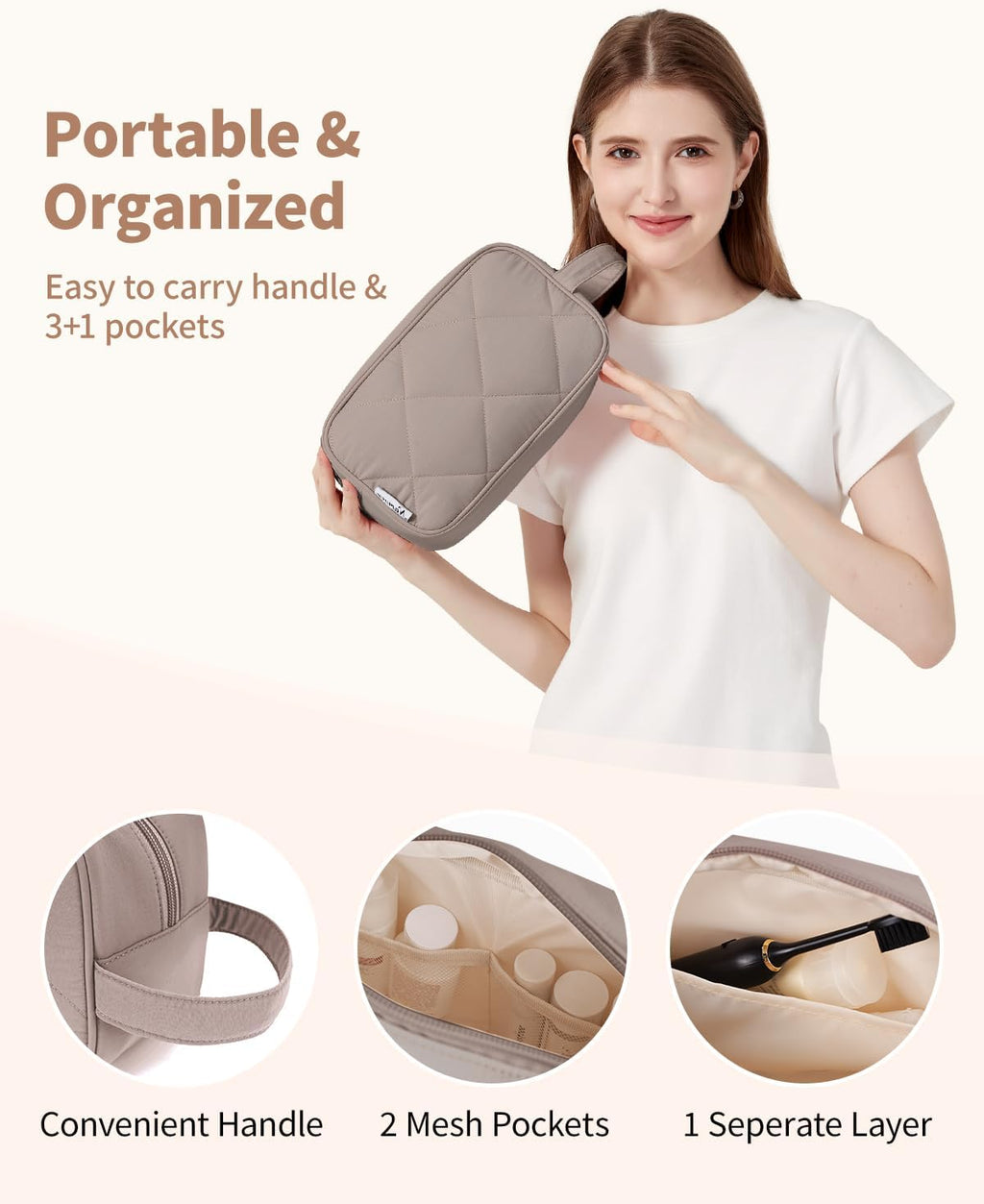 Narwey Travel Toiletry Bag for Women Traveling Dopp Kit Men Travel Bag for Toiletries Cosmetic Bag Makeup Bag Medicine Bag for Traveling