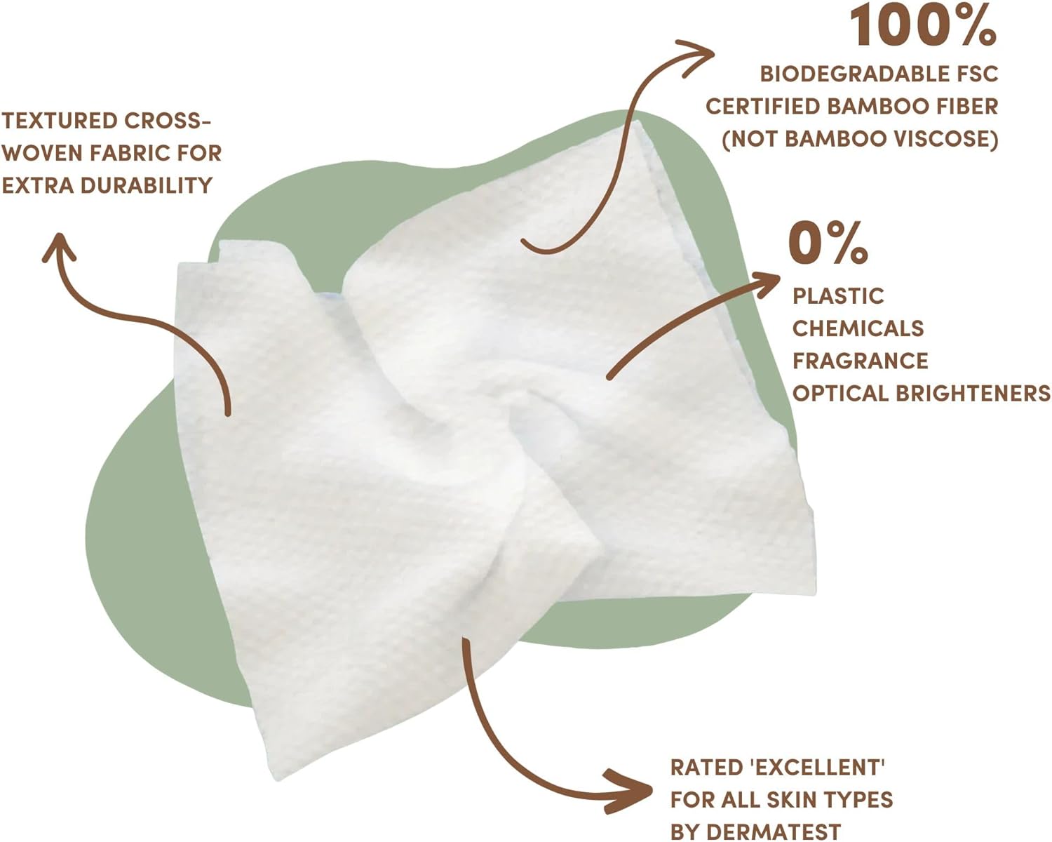 Terra Bamboo Dry Baby Wipes: Biodegradable Bamboo Fiber Wipes, Unscented, Sensitive Skin, 1 Pack of 48