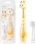 Papablic Toddler Sonic Electric Toothbrush Kids for Ages 1-3 Years, Baby Electric Toothbrush with Cute Rabbit Cover and Smart LED Timer, 2 Brush Heads (Bunny)