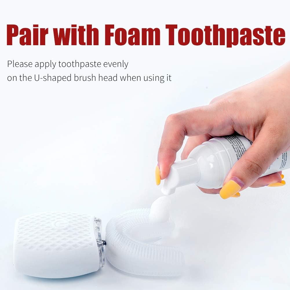 Ultrasonic Toothbrush for Adults - Automatic Electric Toothbrush with Soft Bristles Rechargeable Portable Waterproof Design 30s Timer, Wireless Charging Dual-Use for Travel & Home (White)